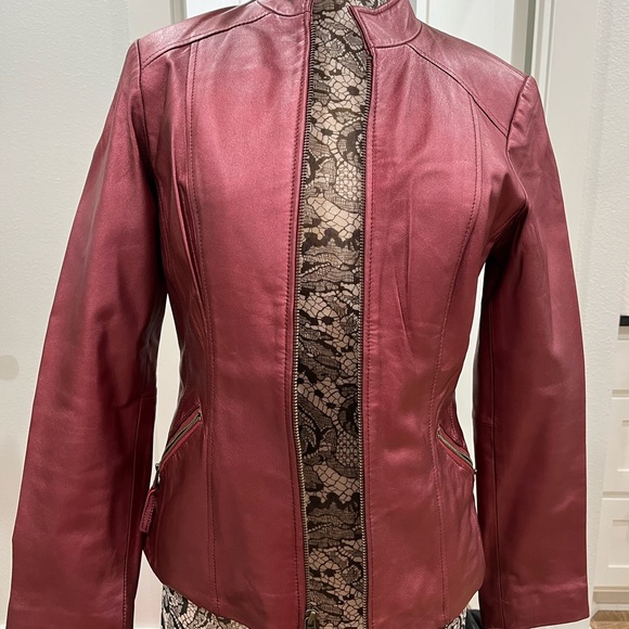 Revue red metallic leather jacket - Picture 1 of 8